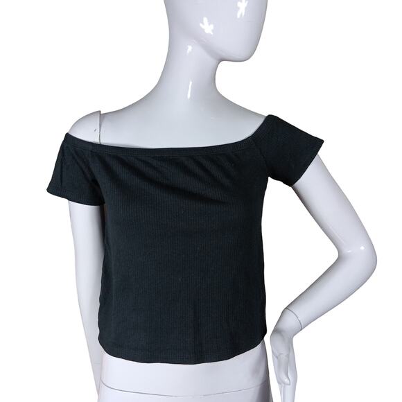 Bundle of 2 Ribbed Tops Size Medium One Green From Shein and One Black From H&M - Picture 4 of 12